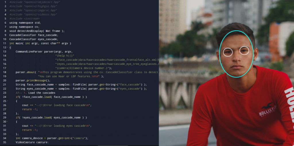 Yüz algılama için C++ nesne dedektörü demo kodu ile OpenCV